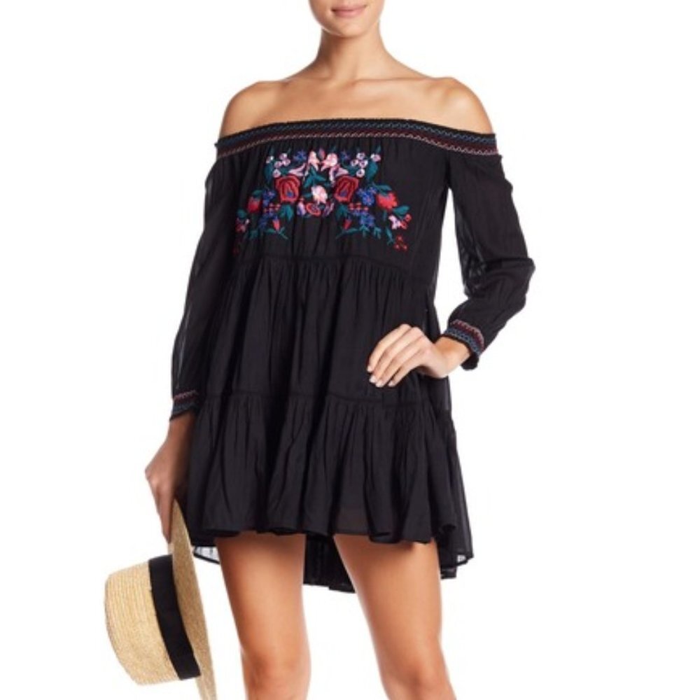 FREE PEOPLE Womens Sunbeams Minidress Black